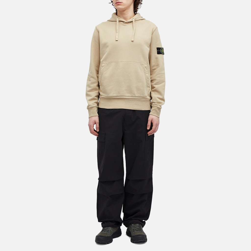 Stone Island Men's Garment Dyed Popover Hoodie Desert